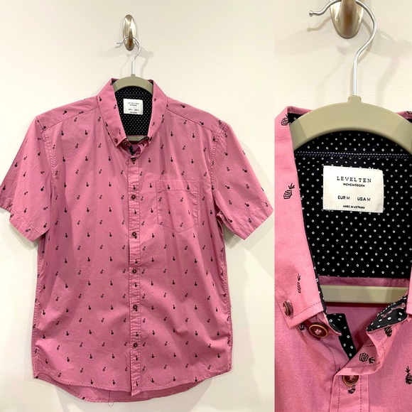 Pink pineapple button up - Picture 1 of 1